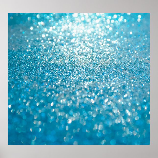 Abstract blue lights, artistic background. poster (Front)