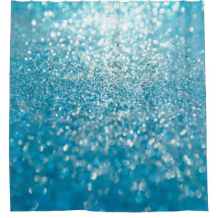 Abstract blue lights, artistic background. shower curtain