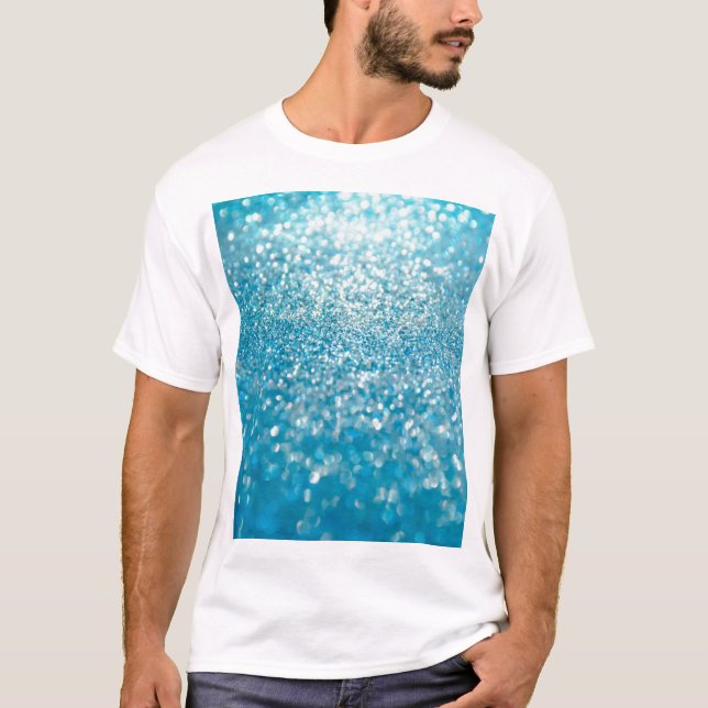 Abstract blue lights, artistic background. T-Shirt (Front)