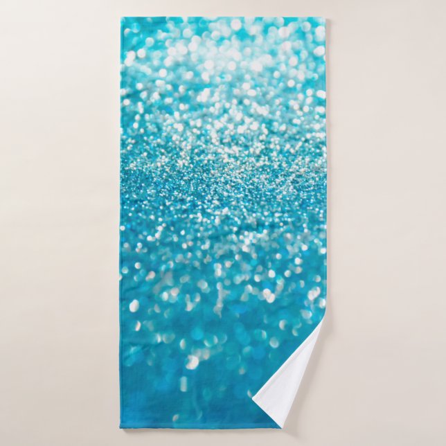 Abstract blue lights on background bath towel (Bath Towel)