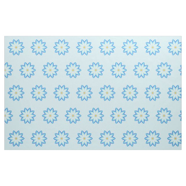 Abstract Blue Lotus Flower Painting Custom Fabric (Fat Quarter)
