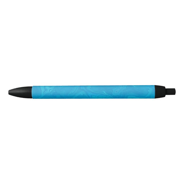 Abstract Blue Marble Personalised  Black Ink Pen (Front)