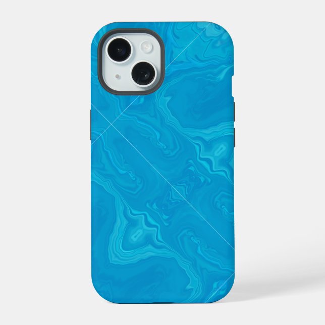 Abstract Blue Marble Personalised HP Lap iPhone 15 Case (Back)