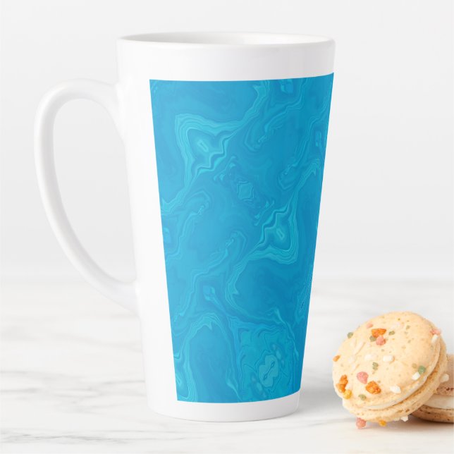 Abstract Blue Marble Personalised HP Lap Latte Mug (In Situ)