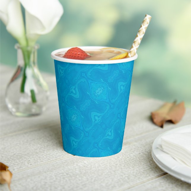 Abstract Blue Marble Personalised HP Lap Paper Cups (Insitu)