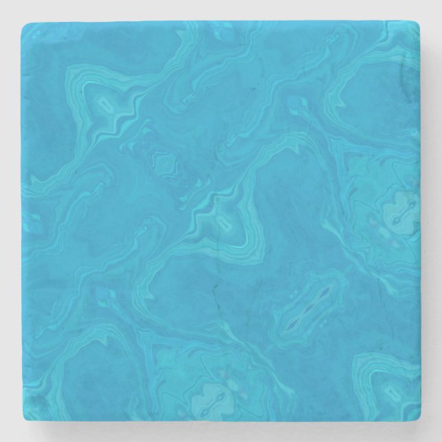 Abstract Blue Marble Personalised  Stone Coaster (Front)