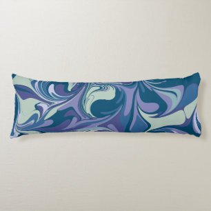 Abstract Blue Marble Swirl Stylish Unique Colourfu Body Cushion
