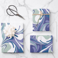 Abstract Blue Marble Swirls Pattern