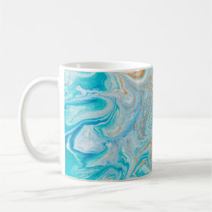 Abstract blue marble texture coffee mug