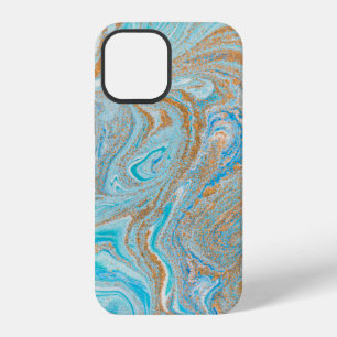 Abstract blue marble texture iPhone 12 case