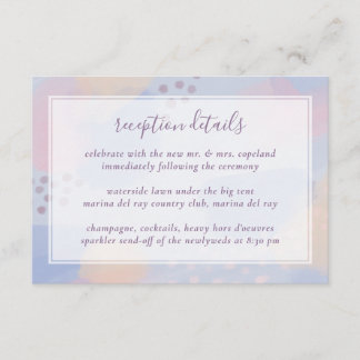 Abstract Blue Modern Art Wedding Enclosure Card