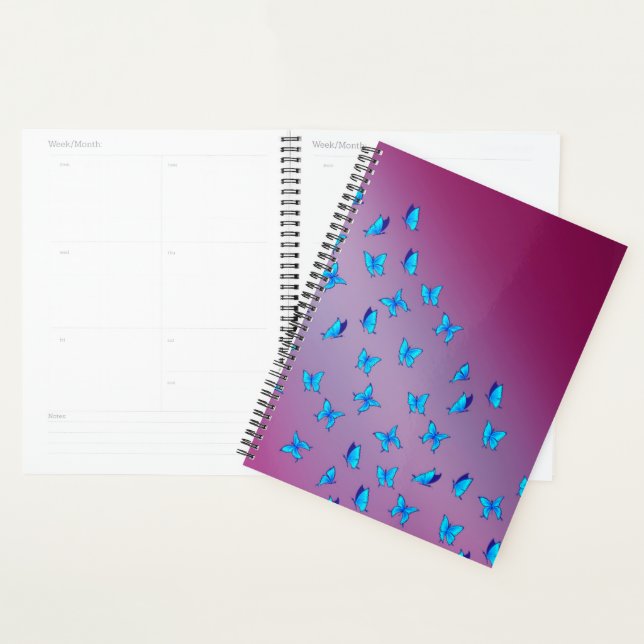 Abstract Blue Moonbeams and Butterflies Planner (Display)