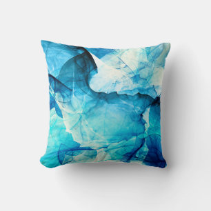 Abstract blue motion: fractal composition. cushion