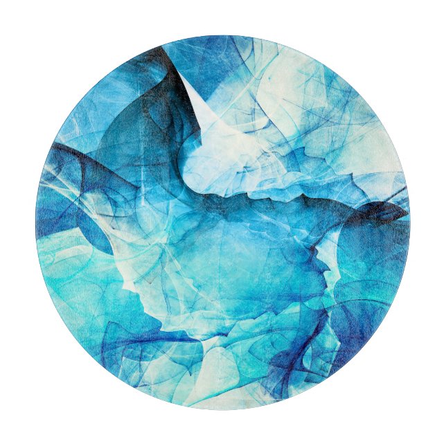 Abstract blue motion: fractal composition. cutting board (Front)