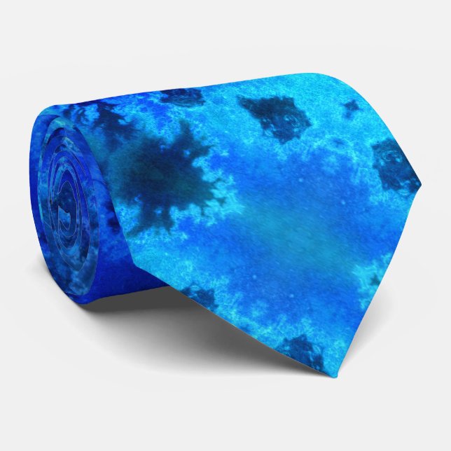 Abstract Blue Ocean Aerial Tie (Rolled)