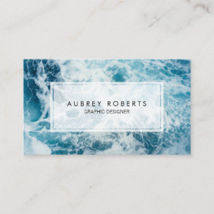 Abstract Blue Ocean Marble Pattern Business Card