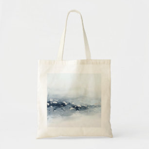 Abstract Blue Ocean Waves Oil Painting Coastal Tote Bag