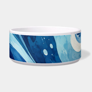 Abstract Blue Ocean Waves Watercolor Coastal Throw