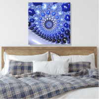 Abstract Blue Ombre Fractal Bubbles