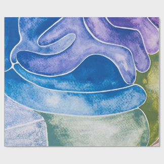 Abstract Blue Ombre Watercolor Wrapping Paper