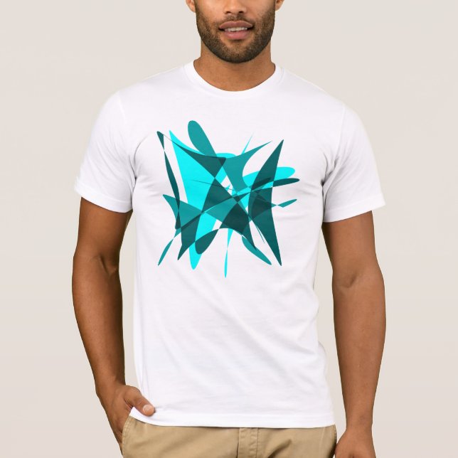 Abstract: Blue on Blue = Green T-Shirt (Front)