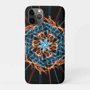 Abstract Blue Orange Flames Hexagon Case-Mate iPhone Case