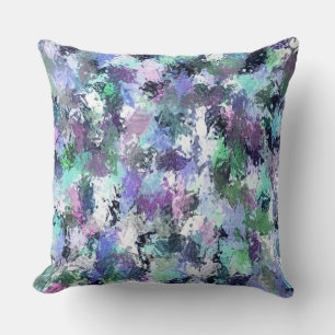 Abstract Blue Paint Splatter Cushion