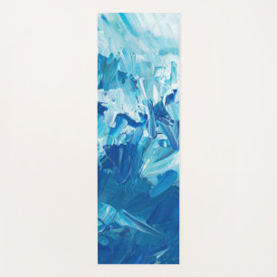 Abstract Blue Paint Waves Yoga Mat