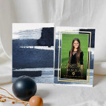 Abstract Blue Photo Bat Mitzvah Save the Date Real<br><div class="desc">Discover the exquisite fusion of abstract design and cultural significance in this abstract blue gilded photo bat mitzvah real foil Save the Date. With an intricate, artistic design inspired by the beauty of Judaic heritage, this Announcement will set the stage for an unforgettable celebration that blends the best of the...</div>