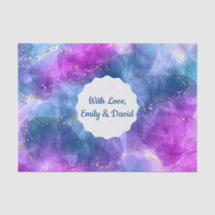 Abstract Blue Pink Alcohol Ink Art Personalized Tissue Paper