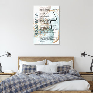 Abstract Blue Pink Gold Desiderata by Max Ehrman Canvas Print