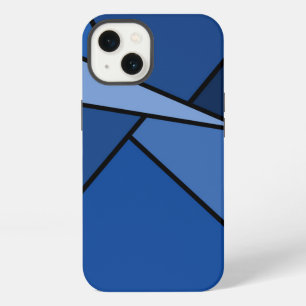 Abstract Blue Polygons Battery Case