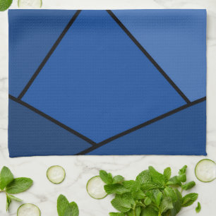 Abstract Blue Polygons Tea Towel