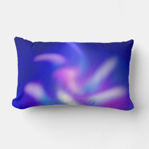 Abstract Blue Purple Blur Floral Lumbar Cushion