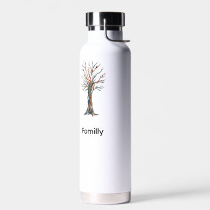Abstract Blue & Purple Family Reunion Tree Water Bottle