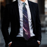 Abstract Blue Purple Marble Monogram Neck Tie<br><div class="desc">Beautiful gradient Blue to purple Modern marble Necktie with veins of pink. Would work great at a dinner party outfit or any other occasion. With shades of blue denim, berry, indigo, and purple shades of eggplant, plum, and grape this tie will fit many shirts with a wide range of colours....</div>