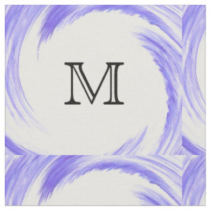Abstract Blue Purple Swirl Monogram Fabric