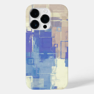 Abstract Blue Purple Taupe Ivory Mixed Media Case-Mate iPhone 14 Pro Case