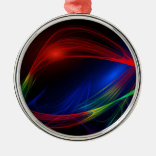 Abstract Blue Red and Green Swirl Effect Metal Tree Decoration