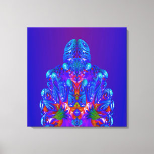 Abstract Blue Robot Canvas Print
