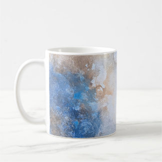 Abstract Blue & Sand Textured Clouds Coffee Mug