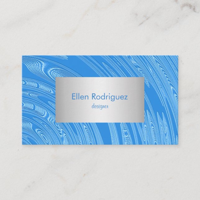 abstract blue silver metallic texture. business card (Front)