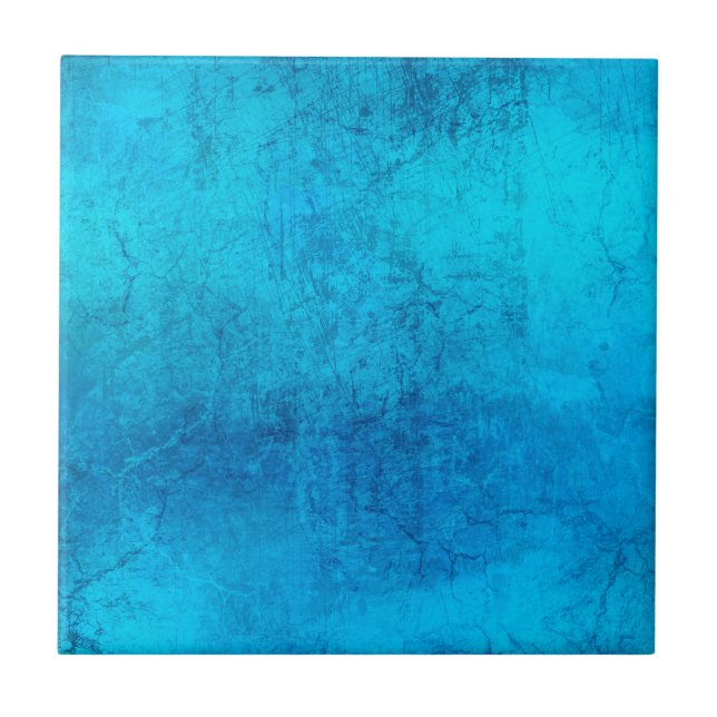 Abstract blue solid colour design tile (Front)