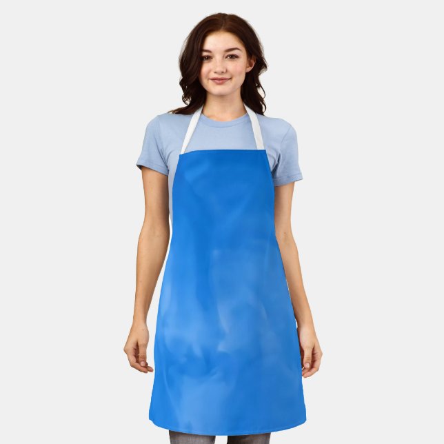 Abstract  Blue Splash Liquid Marble Apron (Worn)
