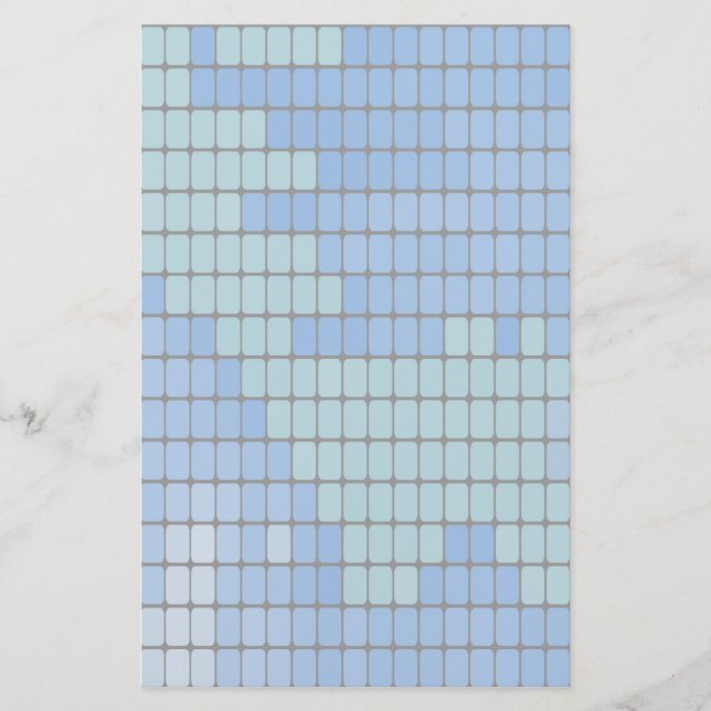 Abstract Blue Square Pattern (Front)