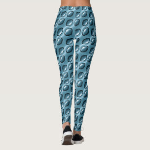 Abstract blue steel pattern leggings