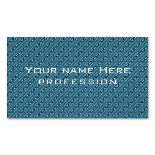 Abstract blue steel pattern magnetic business card