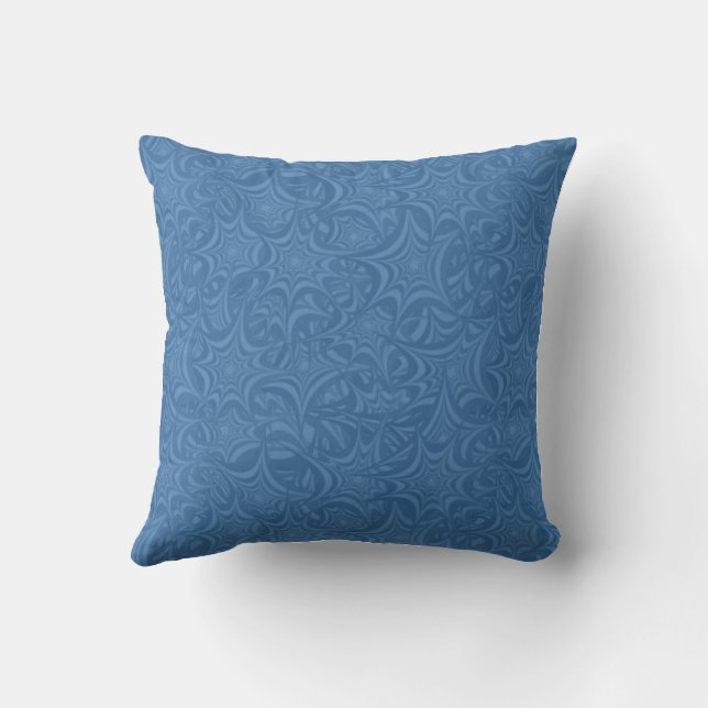 Abstract Blue Swirls Pattern Cushion (Back)