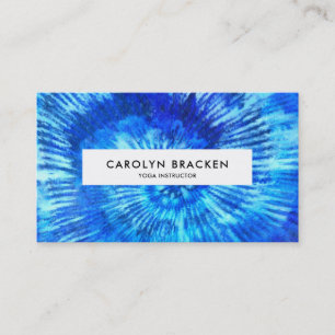 Abstract Blue Tie Dye Watercolor Hippie Pattern Business Card