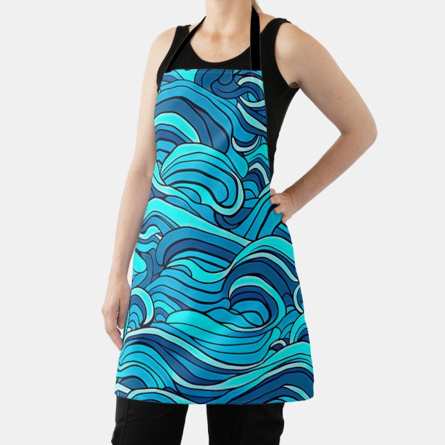 Abstract Blue Turquoise Ocean Water Waves | Apron (Insitu)